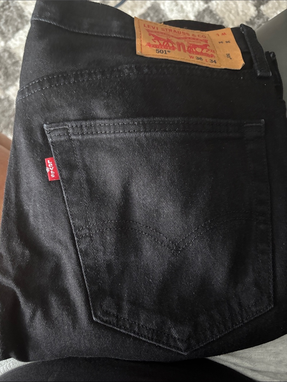 Levi’s Men's Straight Black Jeans with Button-Fly